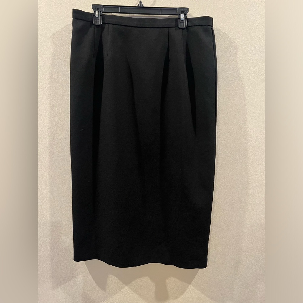 Alfred Dunner long‎ black skirt women’s 16 plus slit button zipper formal dress
